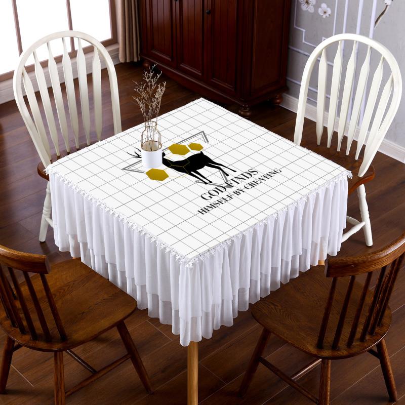 高档方方桌桌布桌布桌家用四方简约餐布八仙桌麻将正桌形盖布防水
