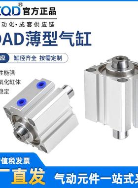 天进气动带磁薄型内牙双出气缸SDAD12/16/20/25/32/40/50/63/80-S