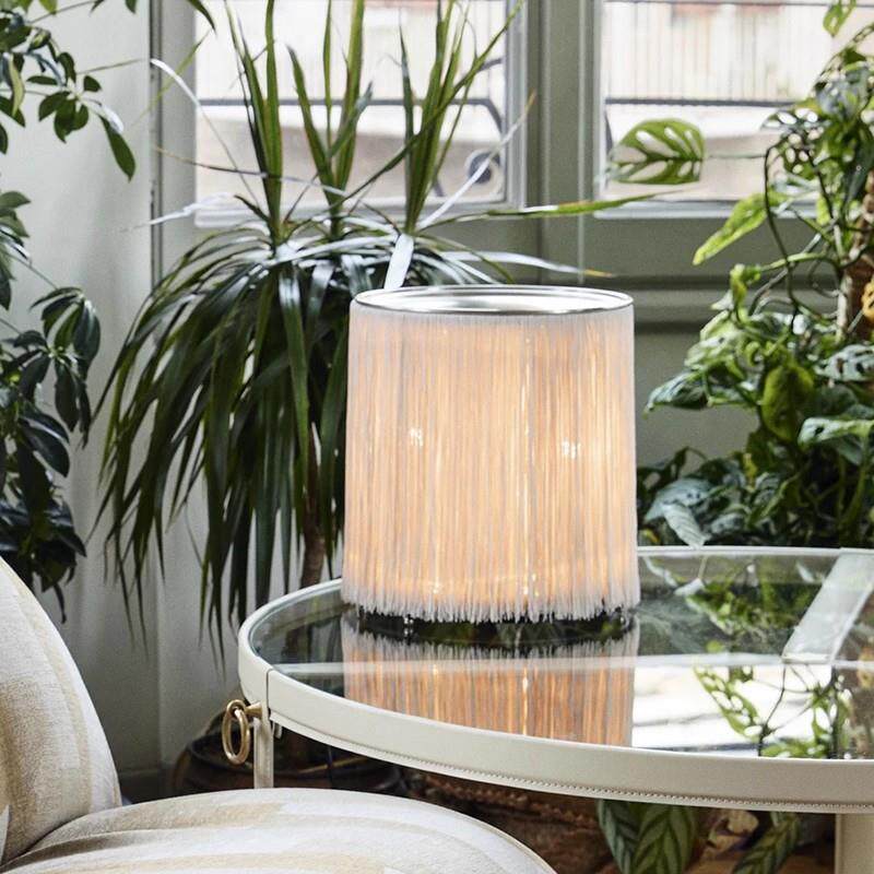 中古风氛围感流苏置物落地灯沙发边几设计师酒店卧室床头装饰台灯