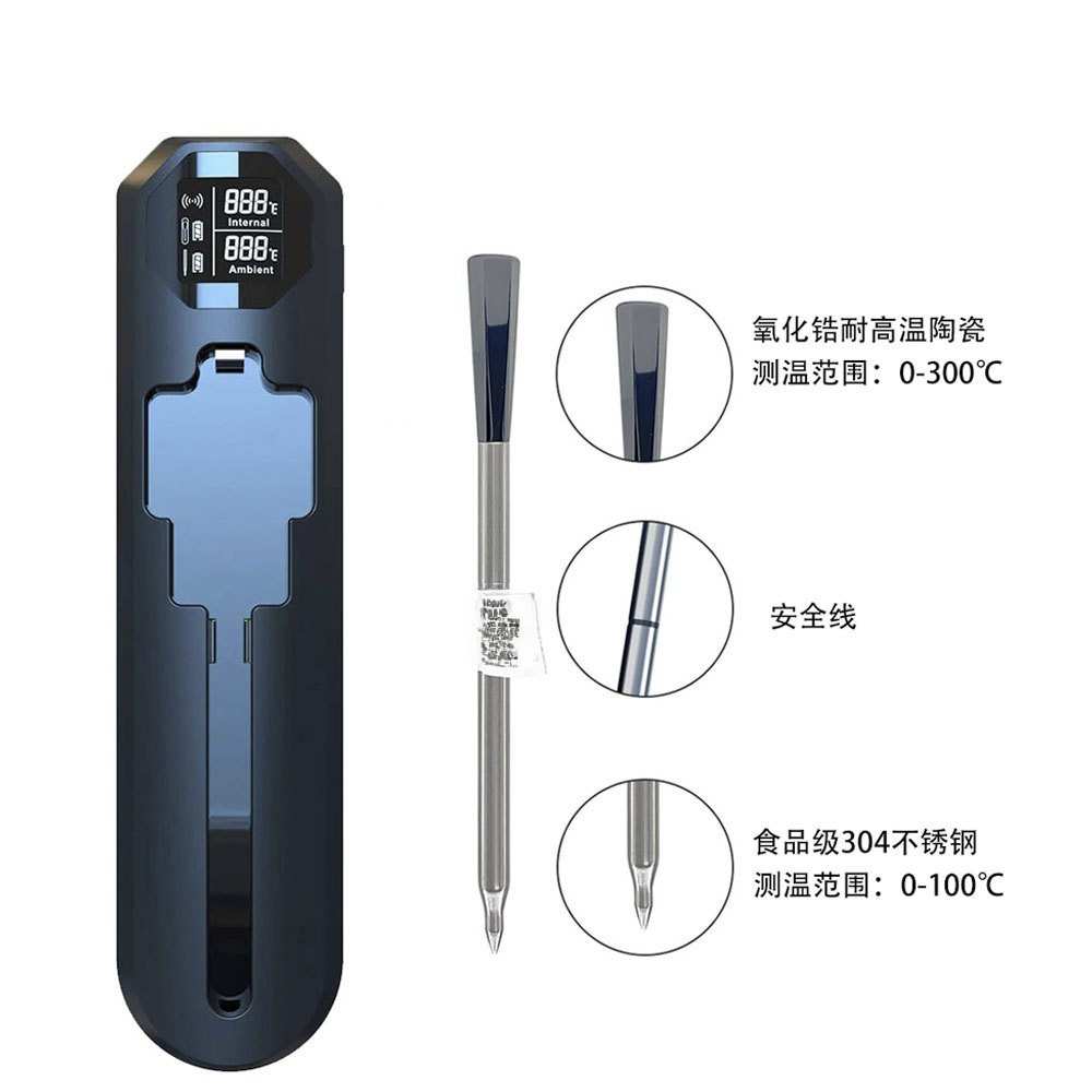 食品温度计电子厨房烧烤温度计防水不锈钢烤箱温度计