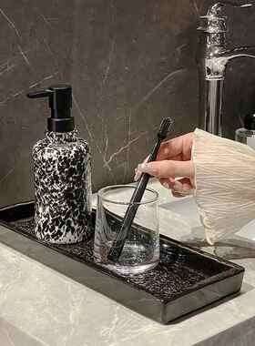 酒店卫浴卫生间洗香ZNO手洗漱饰浴室漱口杯托盘薰首收纳盘子置物