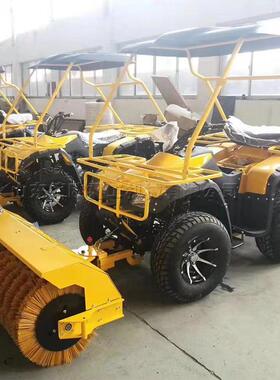 小型除雪车 ATV型滚刷式扫雪机 座驾式毛刷可倾斜抛雪机厂家直供