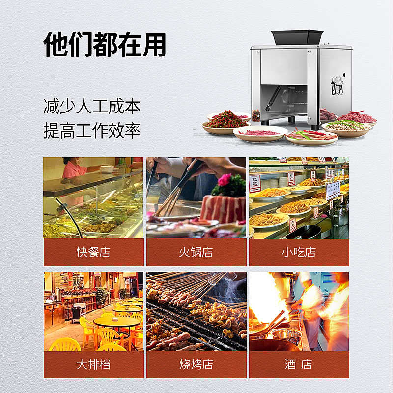 厂家直销全自动切肉机多功能商用切片切丝机不锈钢电动绞丁切菜机