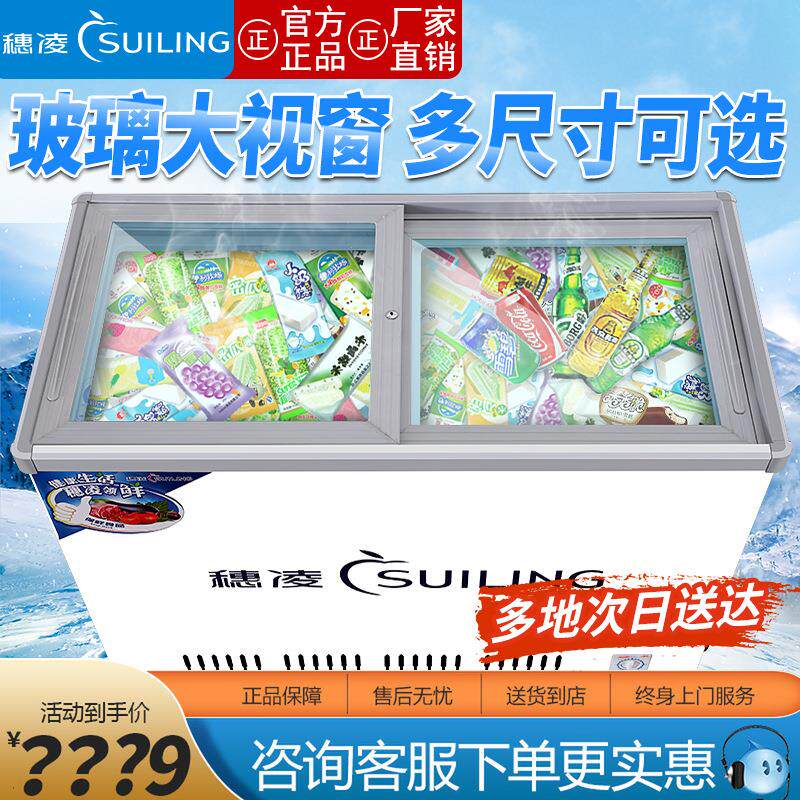 穗凌冰柜商用卧式速冻雪糕柜冰箱冷冻冷藏小型水柜饮料啤酒展示柜图片
