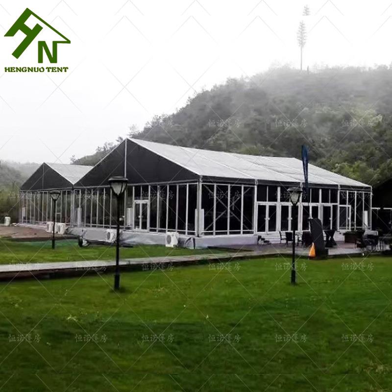 草坪欧式帐蓬户外活动大棚厂房临时仓储帐篷人字顶工业仓储篷房