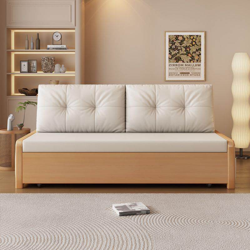 实木沙发床一体折叠可折叠两用小户型客厅多功能储物伸缩简约双人