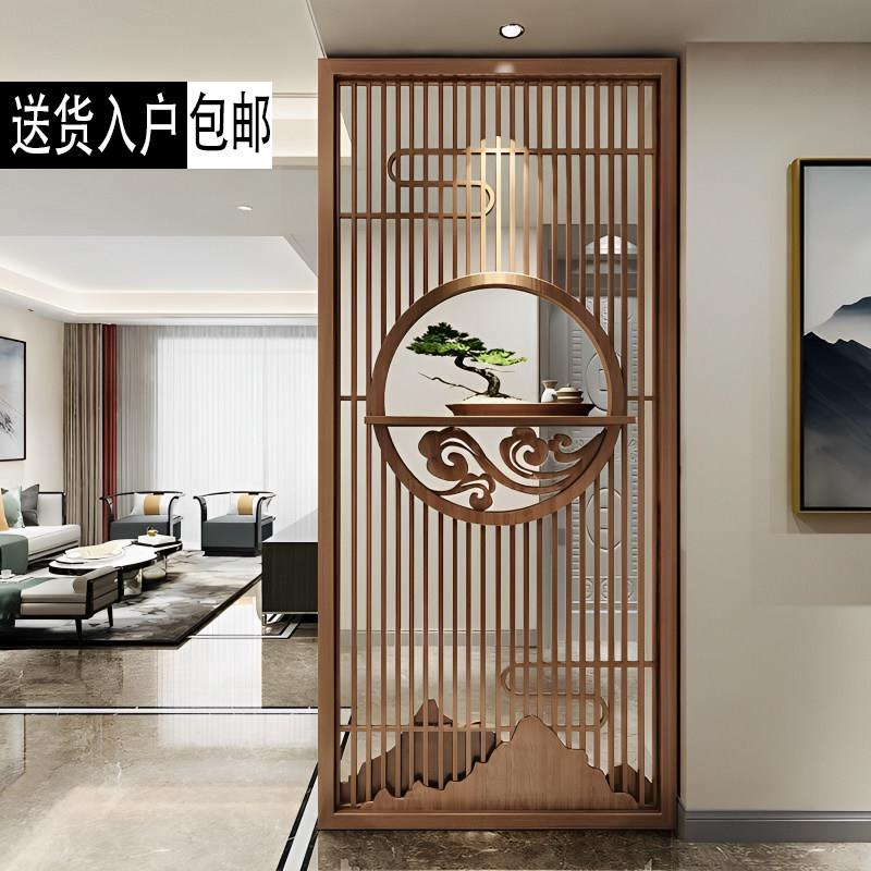 新中式实木屏风隔断客厅古风入户玄关书房卧室办公饭厅遮挡木格栅