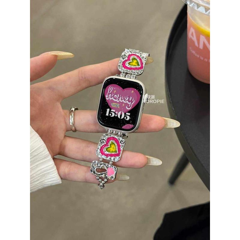 千禧y2k金属iWatch876表带适用苹果AppleWatch手表带456789s7s8