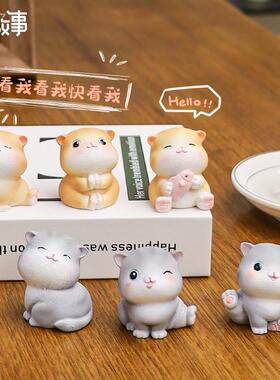 喵妮卡迷你小摆件桌面盆栽景观装饰树脂工艺品汽车摆饰小猫咪公仔