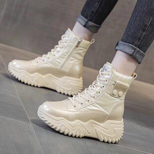 增高7cm防水雪地靴保暖舒适高帮东北棉鞋 厚底加绒短靴女冬季 新款