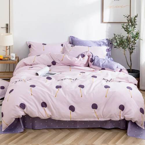 床上四件套全棉纯棉床单被套套件4单人双人学生宿舍三件套床笠款