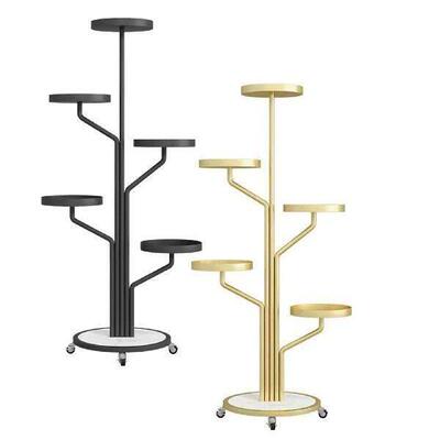 Plant Stand with Wheels Flower Pot Holder Metal Movable