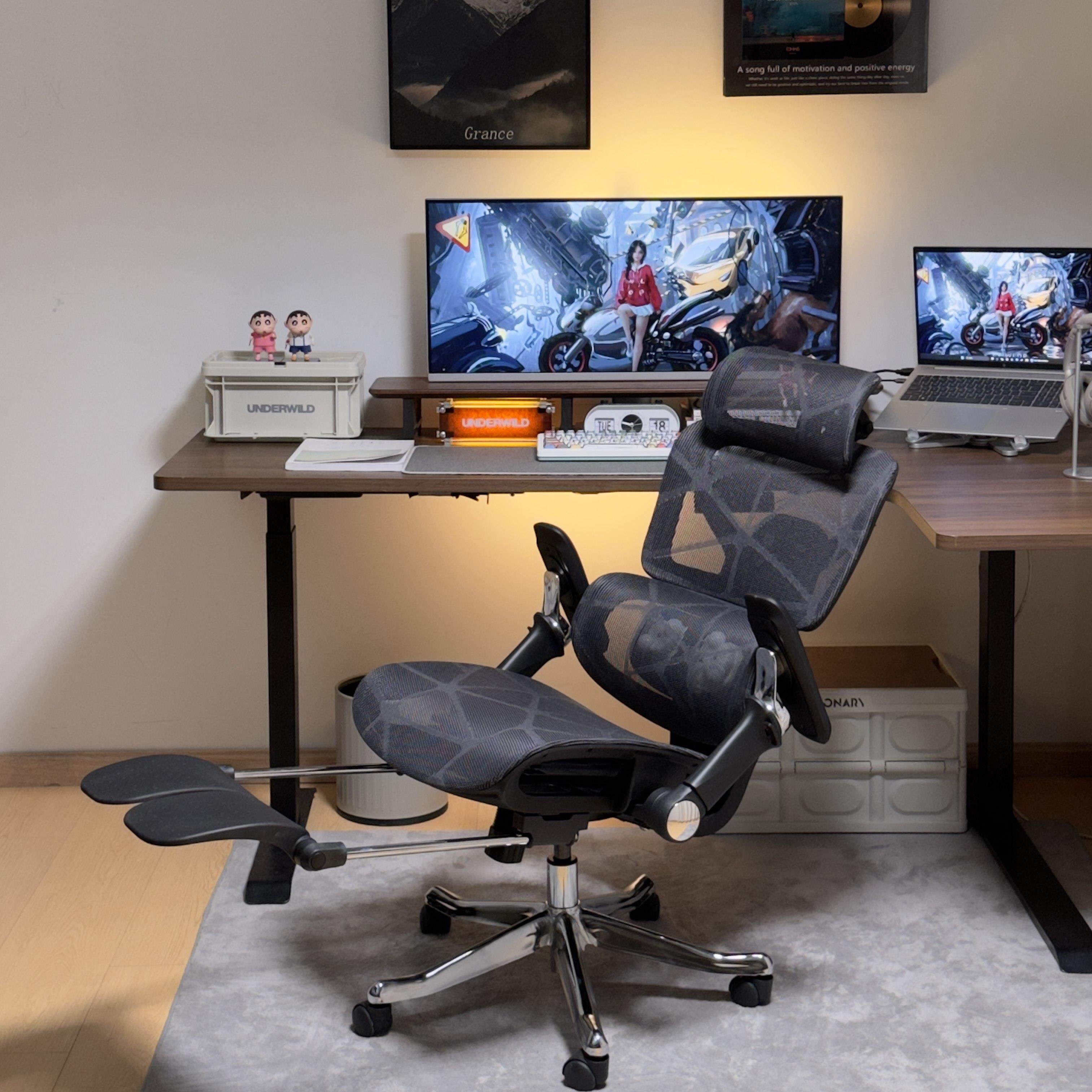 人体工学椅子可躺午睡两用办公椅升降按摩转椅家用舒适久坐电脑椅