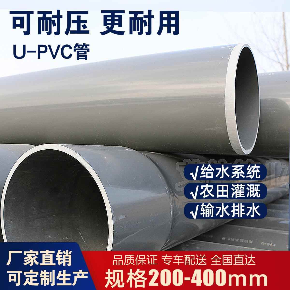 灰色UPVC建筑给水管 大口径PVC供水管 艾佳品牌塑胶管材