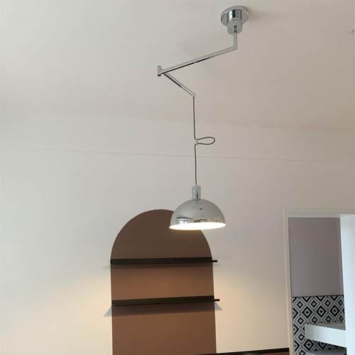包豪斯餐厅灯可位移旋转摇臂长杆餐桌灯具设计师创意吧台岛台吊灯
