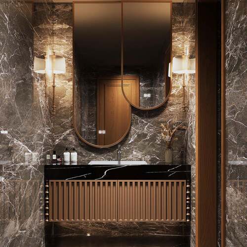 橡木浴室柜洗手盆柜组合酒店风橡木洗漱台洗手池脸盆卫浴吊柜定制