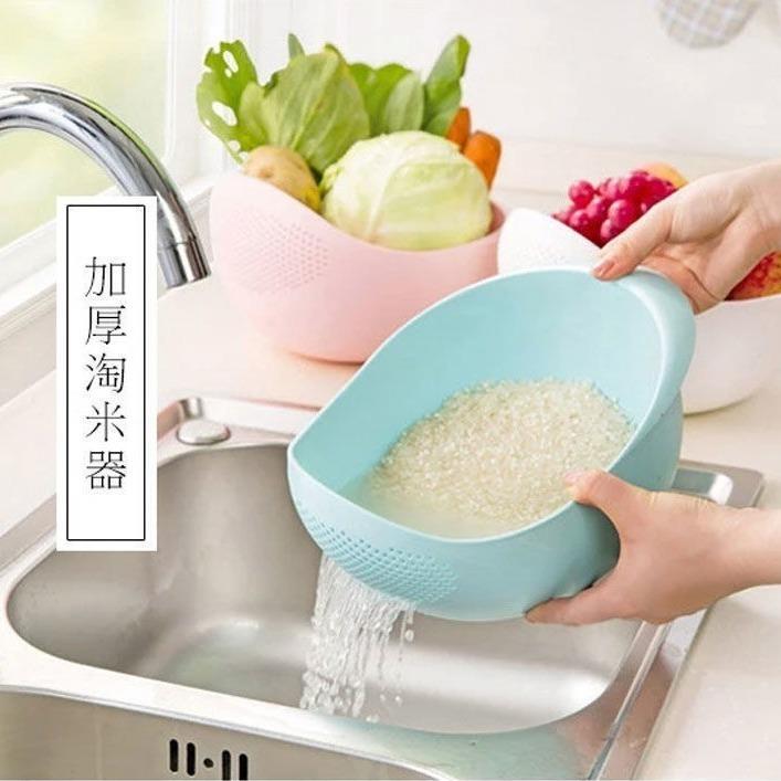 淘米器洗米筛沥水篮厨房用品家用多功能加厚淘米盆塑料洗菜果蔬篮