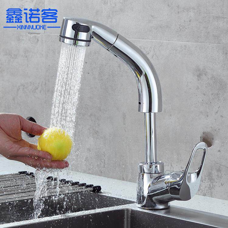 厂家铜分体冷热抽拉式洗菜盆龙头厨房多功能可升降龙头水槽