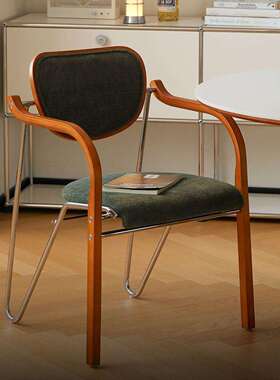 中古奢背餐椅靠法式家MZT实用木网红凳子设计师复古轻简约椅子靠