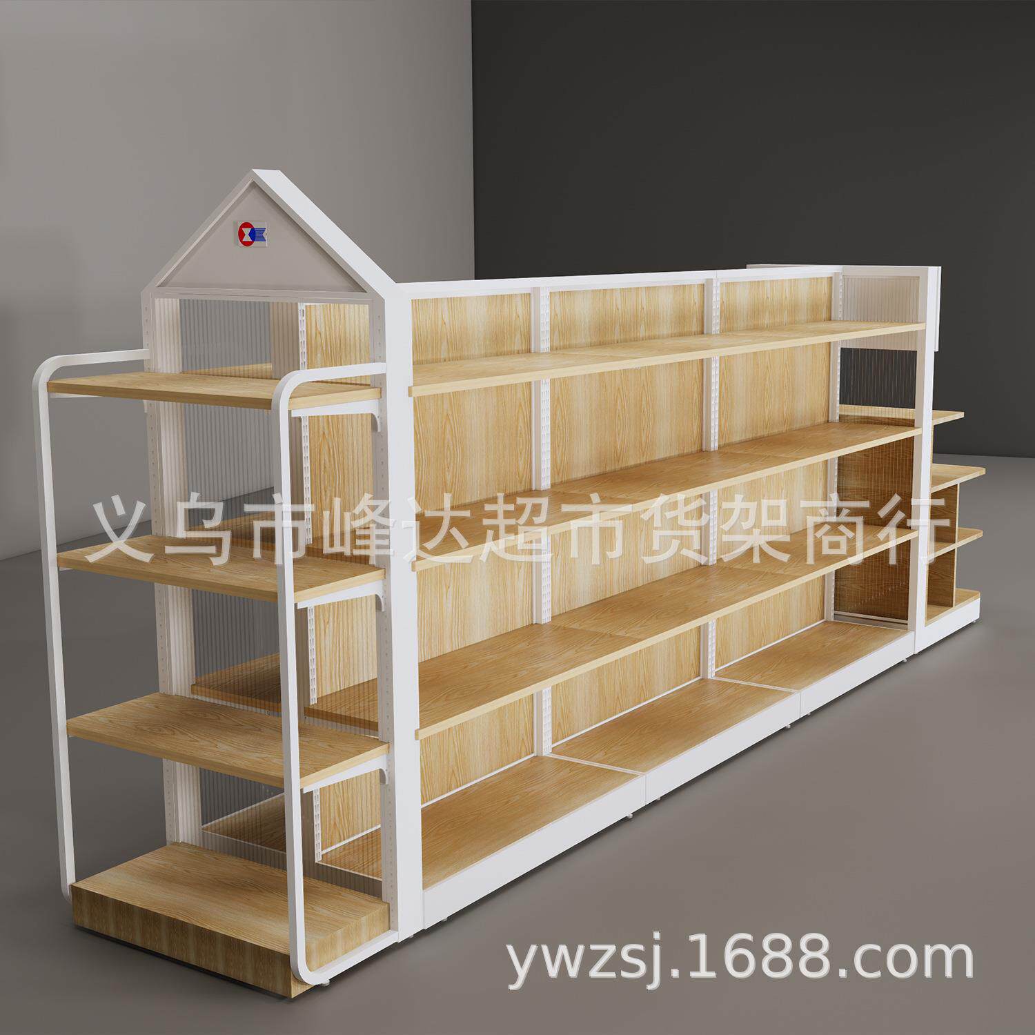 工厂直销名创百货文具双面带端头超市货架 文创玩具潮玩钢木展架