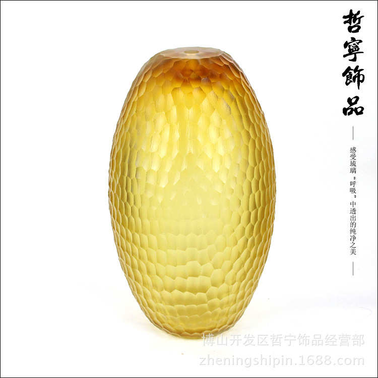 琥珀色琉璃工艺品 创意琉璃吊饰手工艺彩色玻璃 家居玻璃饰品摆件