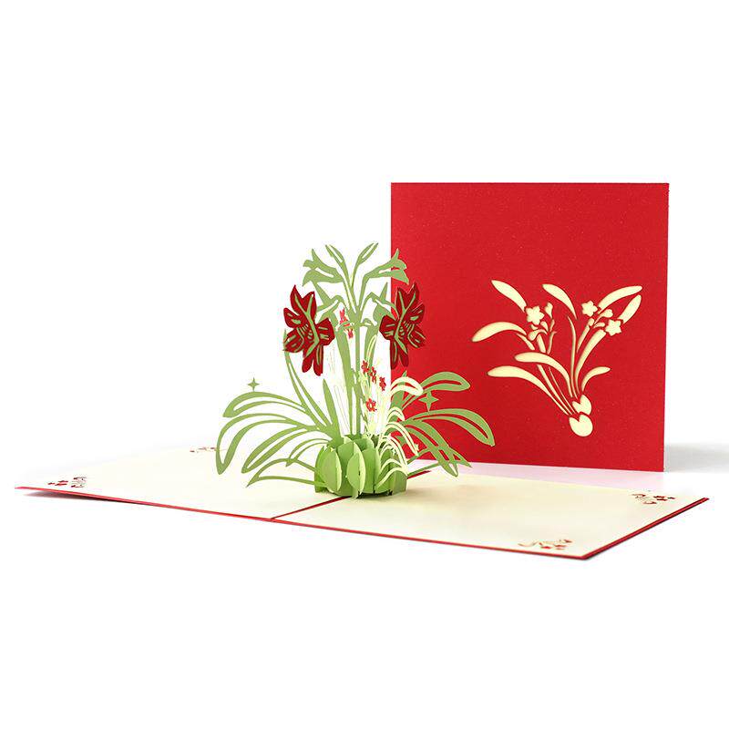 母亲节3D立体贺卡大水仙卡创意手工纸雕感恩祝福感谢明信卡片
