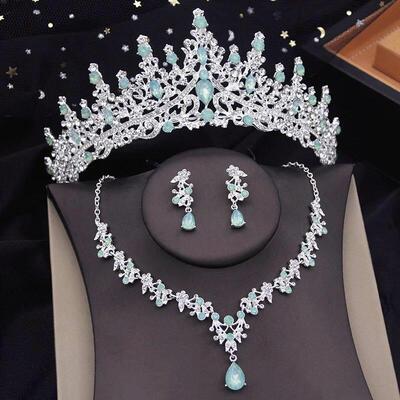 Princess Queen Bridal Crown Wedding Jewelry Sets With tiara