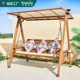 L形户外秋千吊椅室外庭院子阳台家用三人简易双人秋千椅懒人摇椅