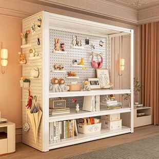 侧边洞洞板配件置物架货架储物柜书柜洞洞板收纳架多层杂物储物架