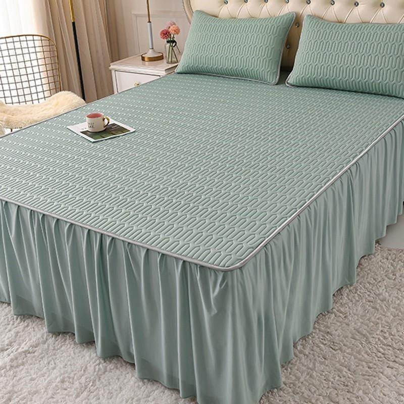 夏季公主风乳胶冰丝凉席三件套床裙款2024可机洗空调软席子床单垫,床上用品,乳胶席,淘宝优惠券,粉丝福利购,淘宝优惠卷