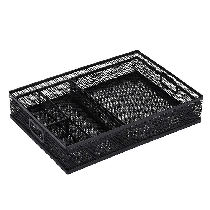 铁网桌面收纳盘A4三件套文件框办公整理架多用途文件盘收纳栏现货