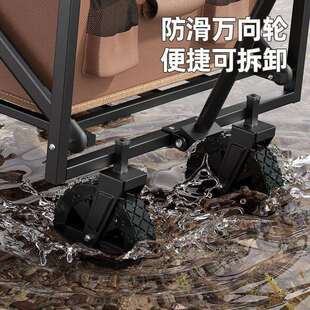 奥然露营推车可折叠户外手推野餐车拉杆营地车拖车超大桌板野营车