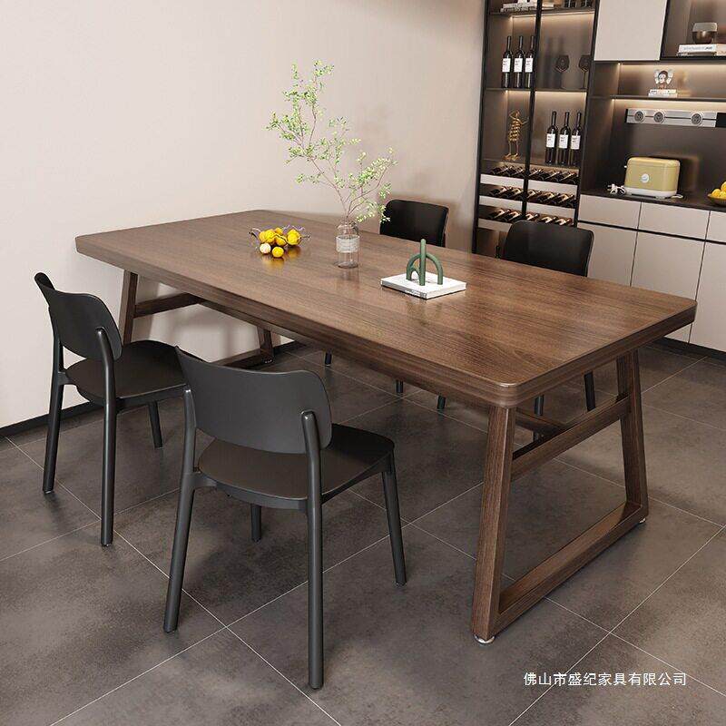 桌子餐饮商用长方形快餐店板木餐桌一桌四椅出租房用小户型吃饭桌