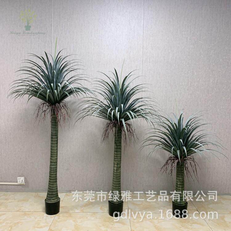 商业美陈橱窗造景植物仿真丝兰树龙血树大型落地装饰绿植盆栽