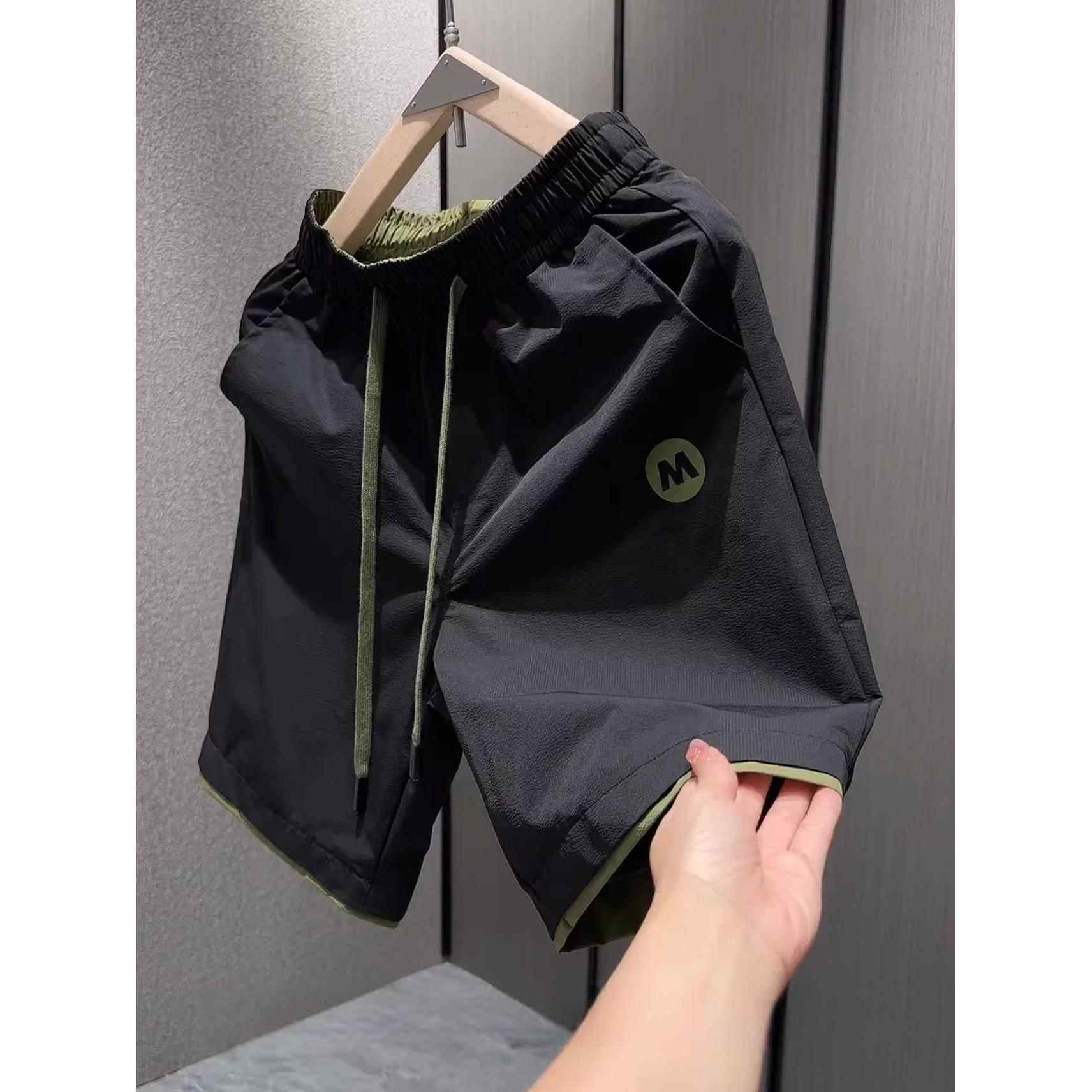 轻奢夏季新款男士速干白色短裤男韩版宽松情侣薄款沙滩五分裤子男