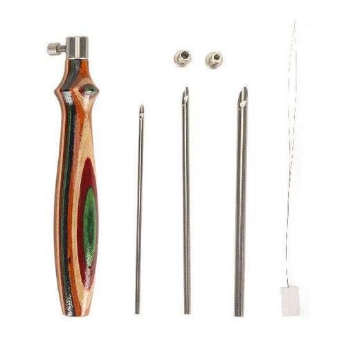 7Pcs Wooden Embroidery Pens Punch Needle Set Adjustable