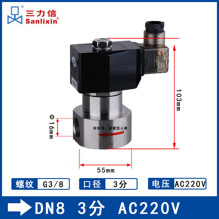 Sanlixin 三力信电磁水阀 SLG-8B SLG1DF13V4B08 SLG1DF02V4C08