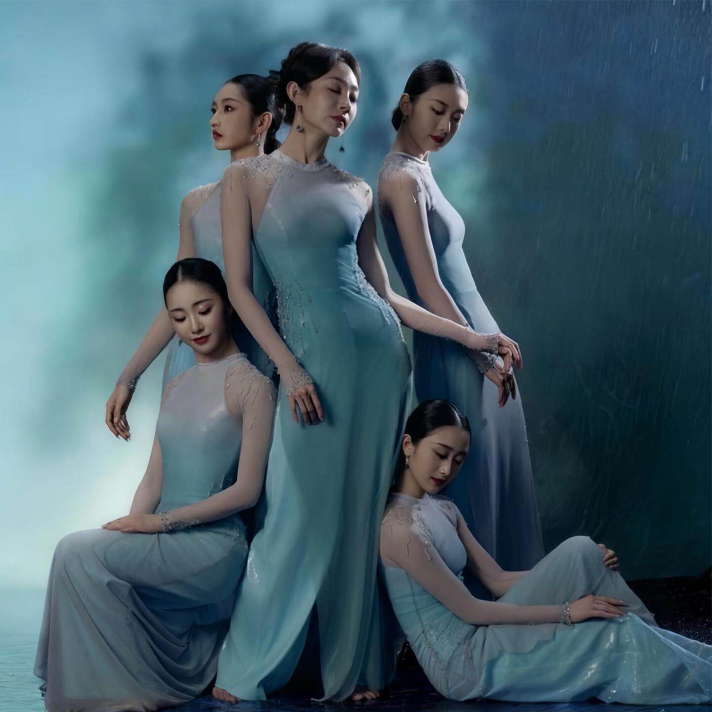 2026年春晚同款《喜雨》舞蹈服装古典舞中国现代舞演出表演服斗笠 - 实物图
