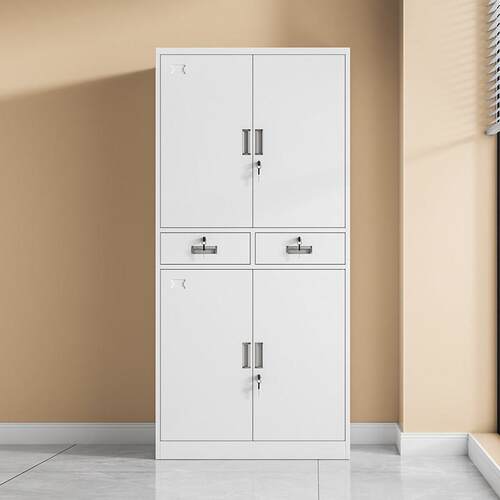 北京铁门中二斗文件柜办公室收纳柜子档案柜资料柜带锁抽屉收纳柜