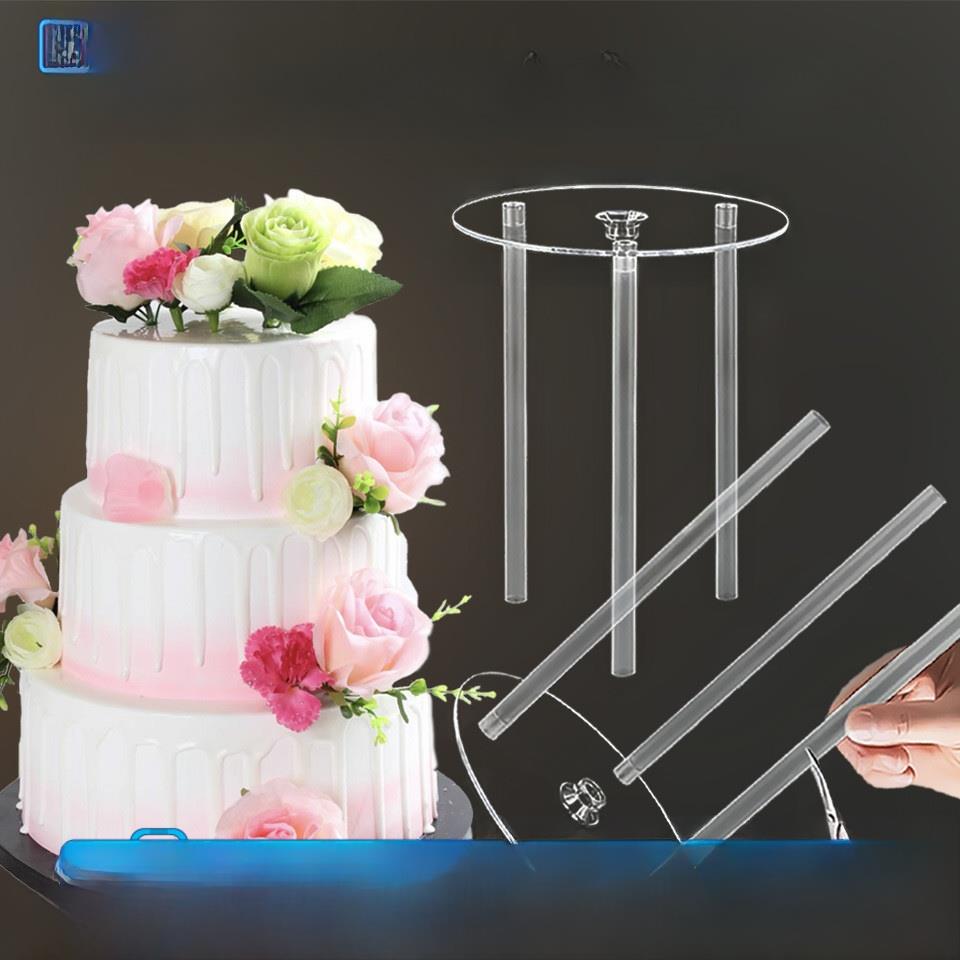 冰激凌双层蛋糕架托盘蛋糕打桩支架支撑架冰淇淋固定架悬浮吸管