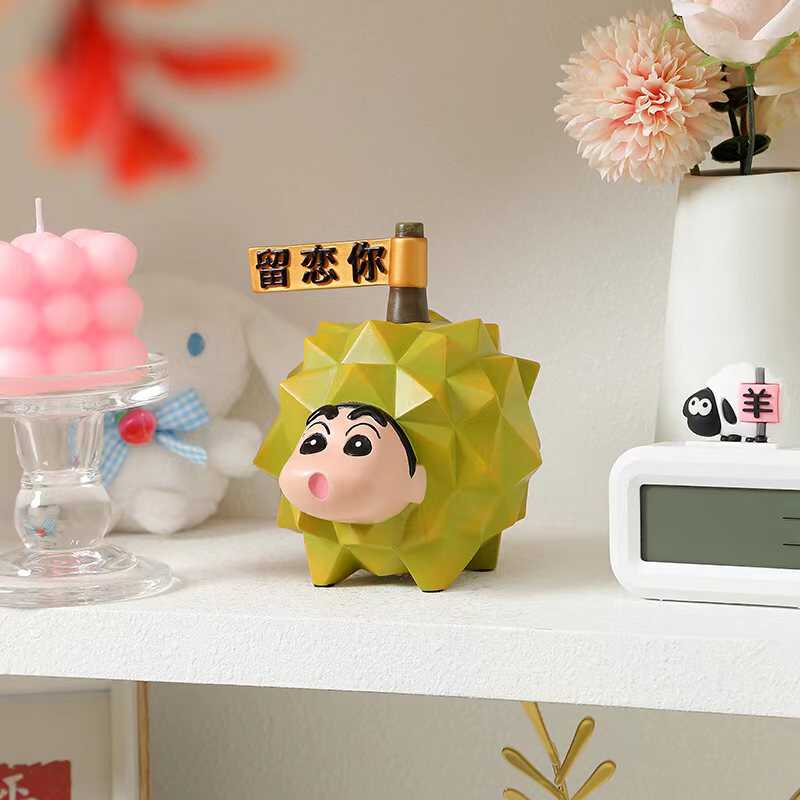 榴莲蜡笔小新周边小摆件卡通儿童房装饰品朋友情侣礼物可爱抽纸盒