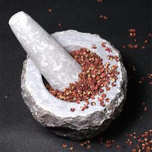新款山药东淄天然手工青博石捣蒜器器石臼家用蒜臼子捣罐研磨蒜石