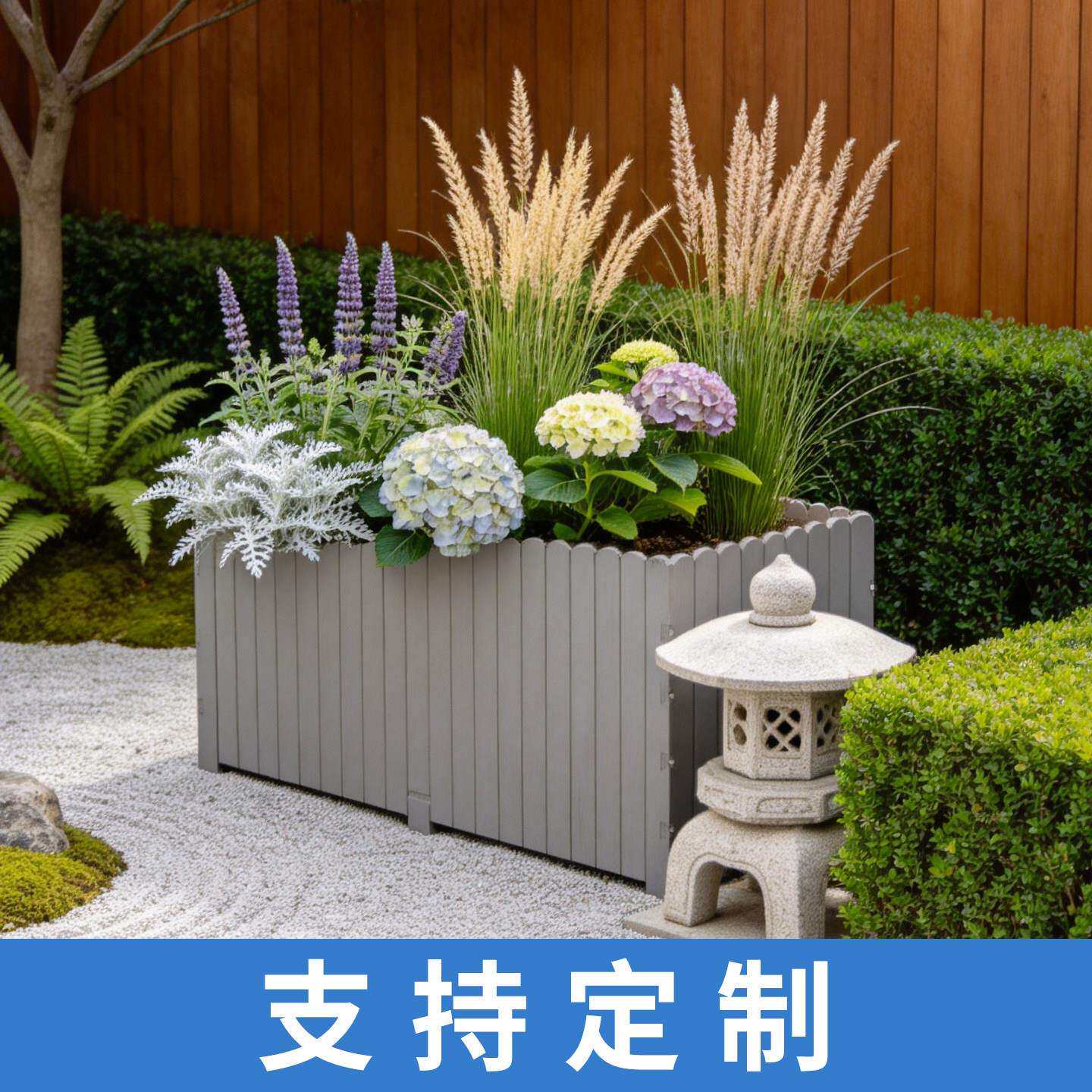 庭落地大花箱户外防种植箱阳台长院条pvc花箱花槽室外花盆组合腐