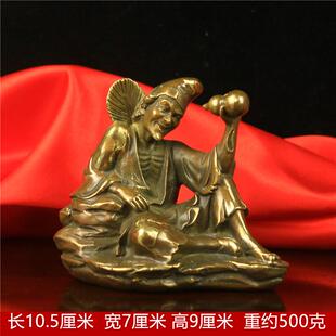 正品纯铜济尚菩公佛像摆件活佛萨降龙罗汉李修颠元济和家居客厅供