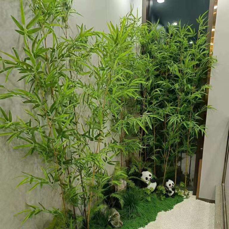 仿真竹子装饰细水竹酒店客厅隔断橱窗背景仿真绿植竹子造景假竹子