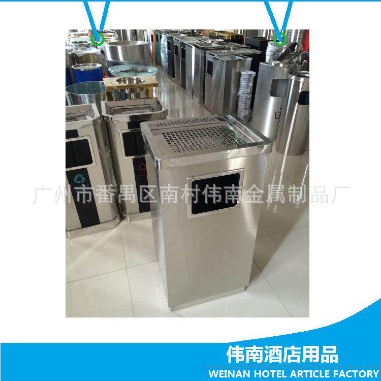厂家直销商场宾馆小区物业酒店用品室内外不锈钢大方形丽格垃圾桶