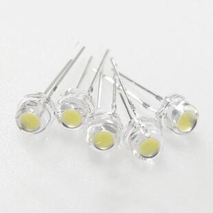 F5草帽LED灯珠正白光 高亮度红蓝黄绿紫色 晶元5mm LED发光二极管