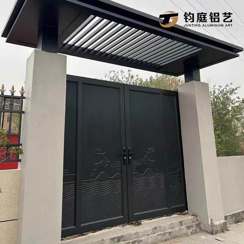 铝合金庭院大门中式门楼别墅花园农村自建房院子大门门顶门头定制