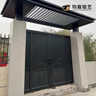 铝合金庭院大门中式门楼别墅花园农村自建房院子大门门顶门头定制