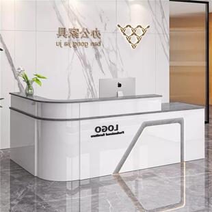 前台桌吧台收银柜台公司办公接待台转角圆弧服装 店铺美容院超市柜